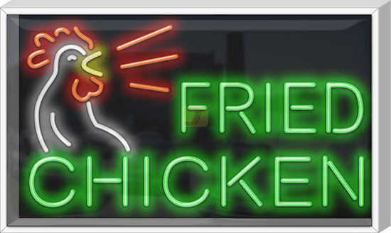 Outdoor XL Fried Chicken Neon Sign