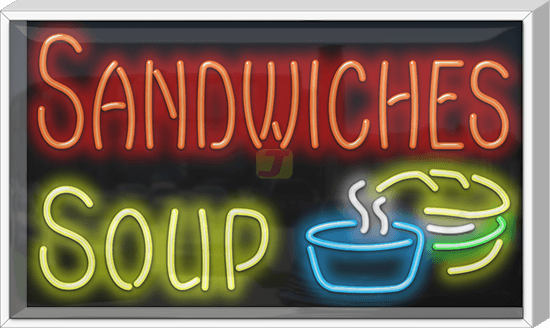 Outdoor Sandwiches Soup Neon Sign