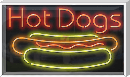 Outdoor Hot Dogs Neon Sign