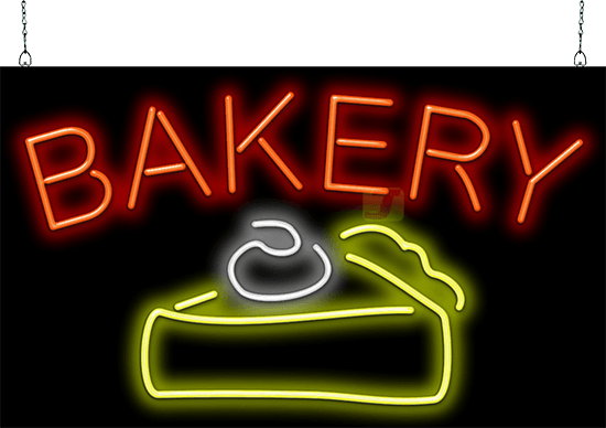 Bakery with Pie Graphic Neon Sign