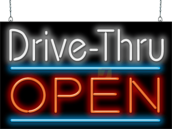 Drive-Thru OPEN Neon Sign