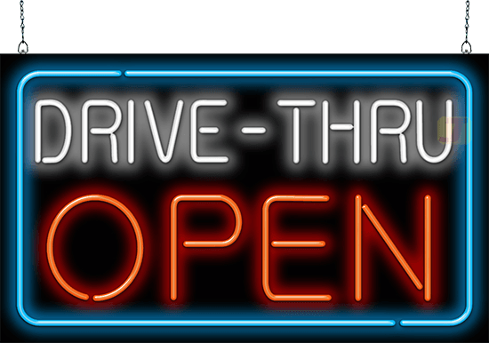 Drive - Thru Open X-tra Large Neon Sign
