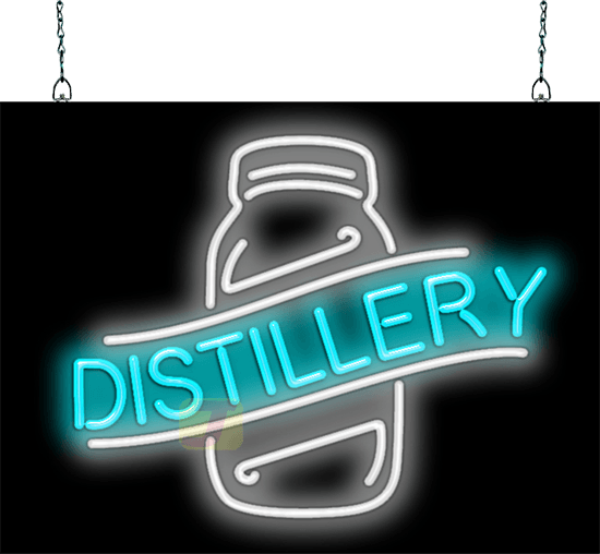 Distillery with Jar Neon Sign