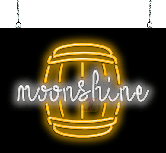 Moonshine with Barrel Neon Sign