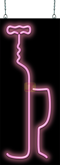 Wine Bottle and Corkscrew Neon Sign