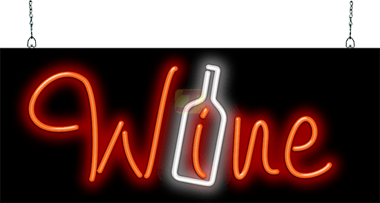 Wine with Bottle Graphic Neon Sign