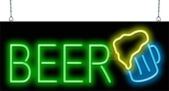 Beer with Beer Mug Neon Sign