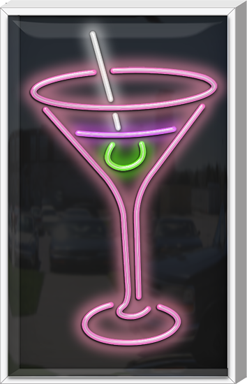 Outdoor Cocktail Glass Neon Sign