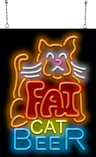 Fat Cat Beer Neon Sign