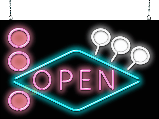 50's Style Open Neon Sign