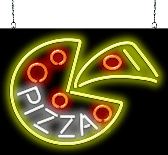 Pizza with Pizza Graphic Neon Sign