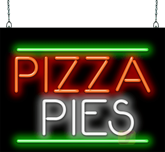 Pizza Pies with Border Neon Sign