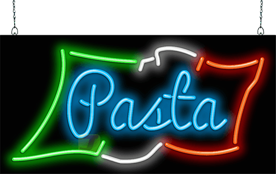 Pasta with Flag Neon Sign