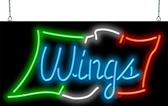 Wings with Flag Neon Sign