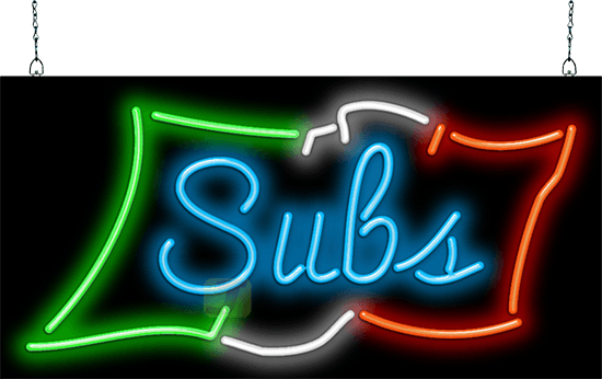 Subs with Flag Neon Sign