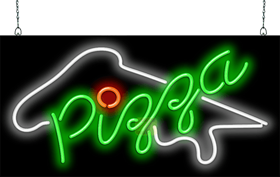 Pizza with Pizza Graphic Neon Sign