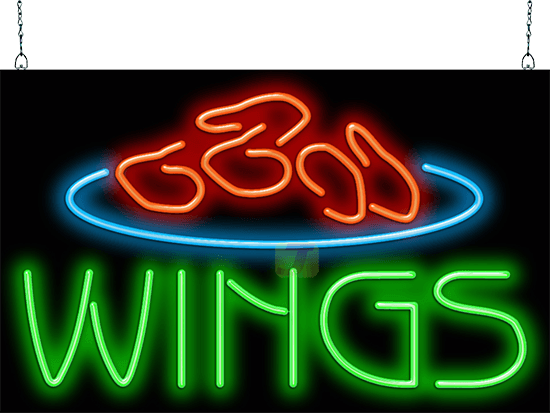 Wings Large Neon Sign