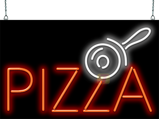 Pizza with Pizza Cutter Graphic Neon Sign | FP-40-29 | Jantec Neon