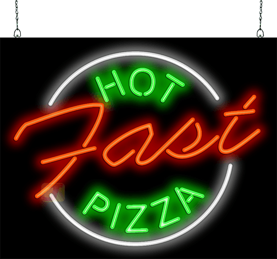 Hot Pizza Fast Neon Sign