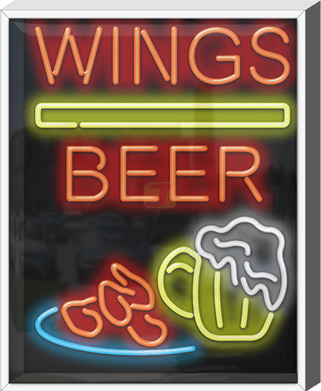 Outdoor Wings Beer Neon Sign