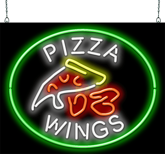 Pizza Wings with graphics Neon Signs