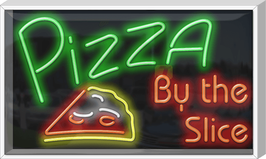 Outdoor XL Pizza By The Slice Neon Sign