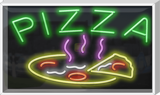 Outdoor XL Pizza with Pizza Neon Sign