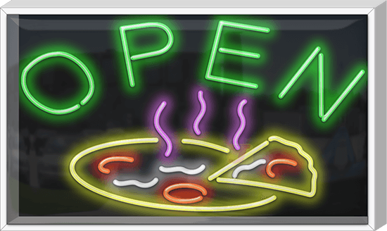 Outdoor XL Pizza Open Neon Sign
