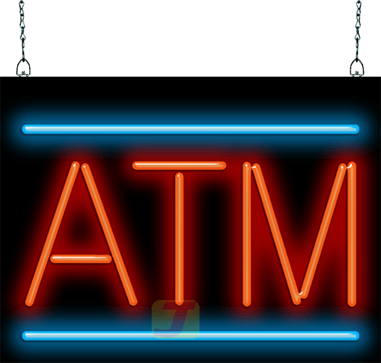 ATM with Border Neon Sign