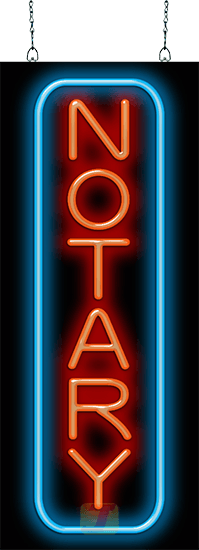 Notary Neon Sign Vertical