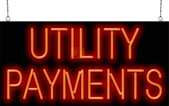 Utility Payments Neon Sign