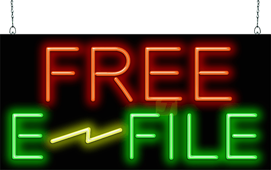 Free E-File Neon Sign