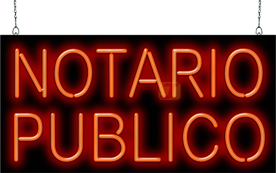 Spanish Notary Public (Notario Publico) Neon Sign