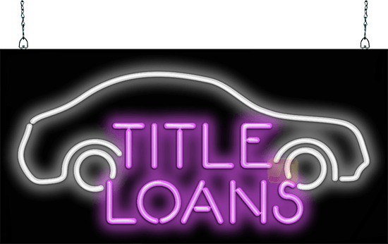 Title Loans with Car Graphic Neon Sign