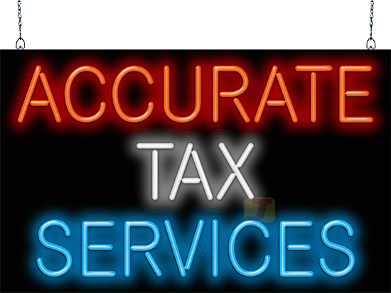 Accurate Tax Services Neon Sign