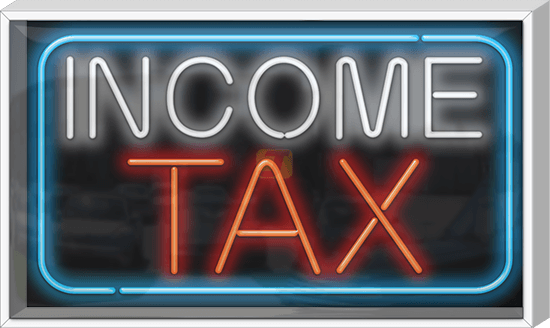 Outdoor Income Tax Neon Sign