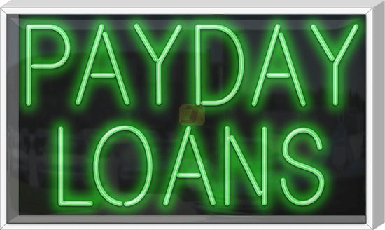 Outdoor Payday Loans Neon Sign