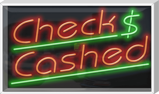 Outdoor Checks Cashed Neon Sign