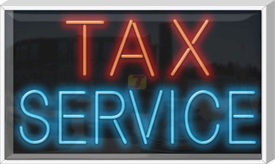 Outdoor Tax Service Neon Sign