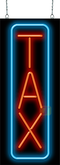 Tax Neon Sign Vertical