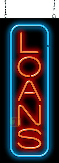 Loans Neon Sign Vertical