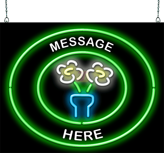 Custom Message Daisy Circular Neon Sign
