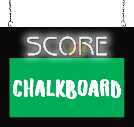 Score with Chalkboard Neon Sign