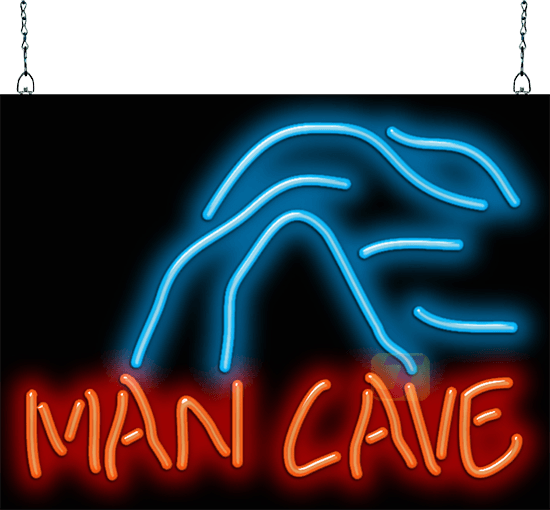 Man Cave with Cave Neon Sign