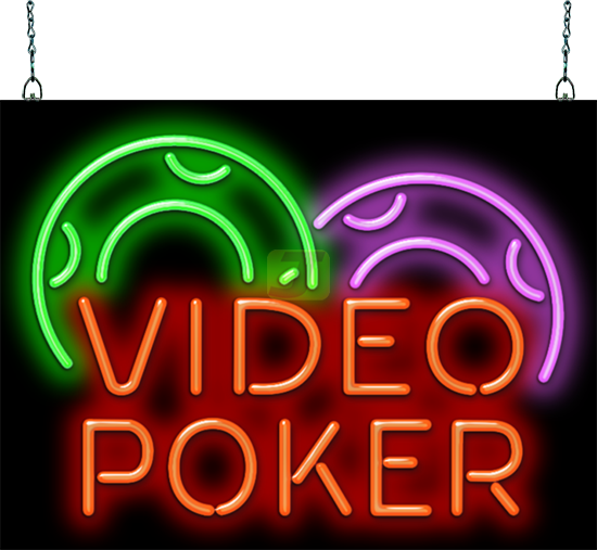 Video Poker Neon Sign