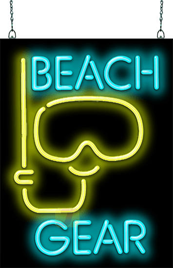 Beach Gear with Snorkel Neon Sign