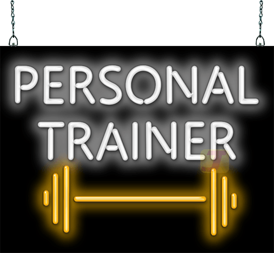 Personal Trainer with Weight Graphic Neon Sign