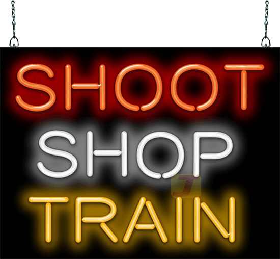 Shoot Shop Train Neon Sign