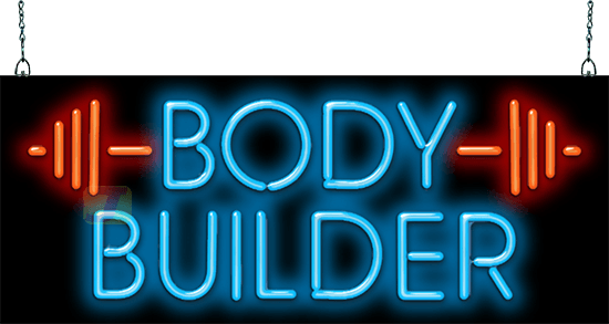 Body Builder with Weight Graphic Neon Sign