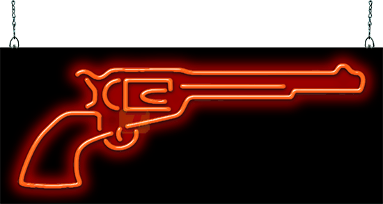 Revolver Graphic Neon Sign
